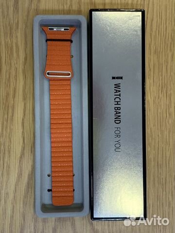 Ремешок Apple Watch 42-44mm кожа оранжевый