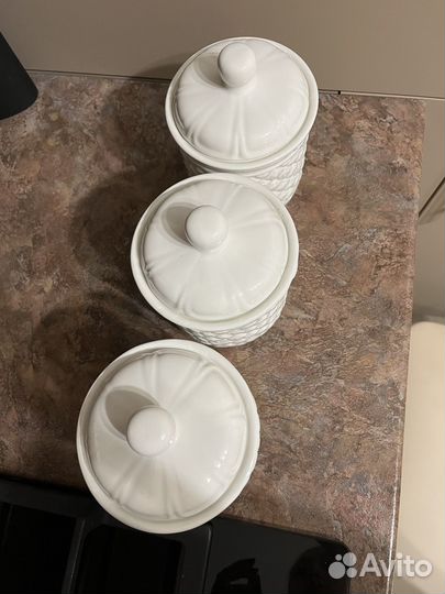 Набор керамических банок для сыпучих новый