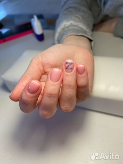 Комби маникюр+однотонное покрытие