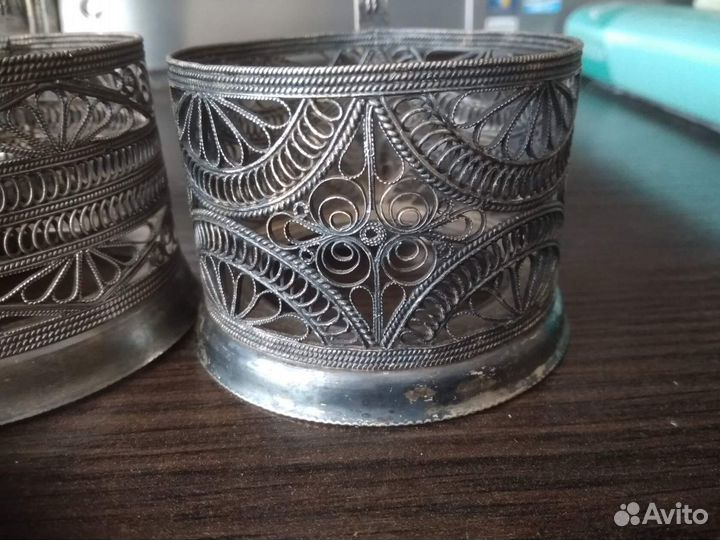 Подстаканники мельхиоровые - сканные