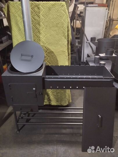 Мангал с печью для казана