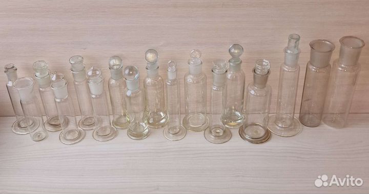 Аптечные химические цилиндры посуда 17 шт винтаж