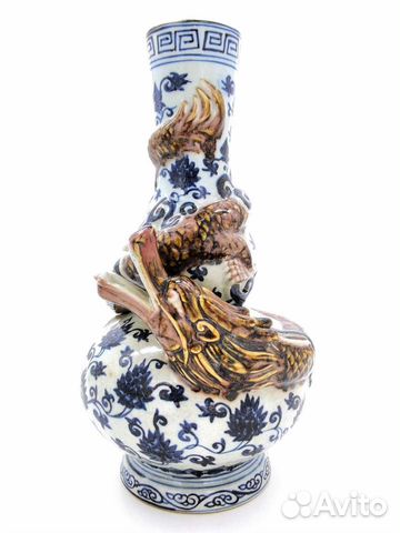 Китайская ваза с драконом, Китай, фарфор, Дракон