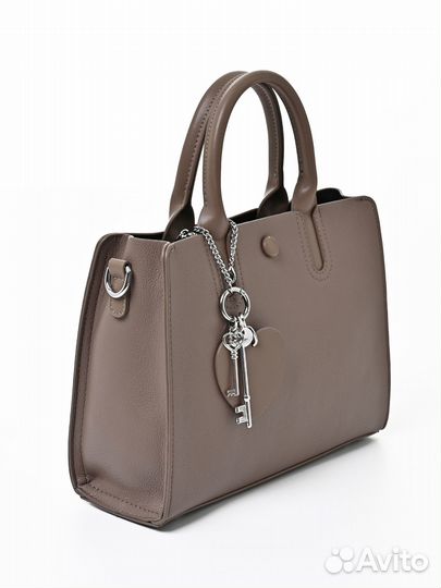 Сумка женская тоут тёмно-бежевая