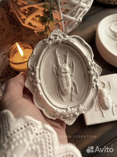 Панно барельеф гипсовое жуки