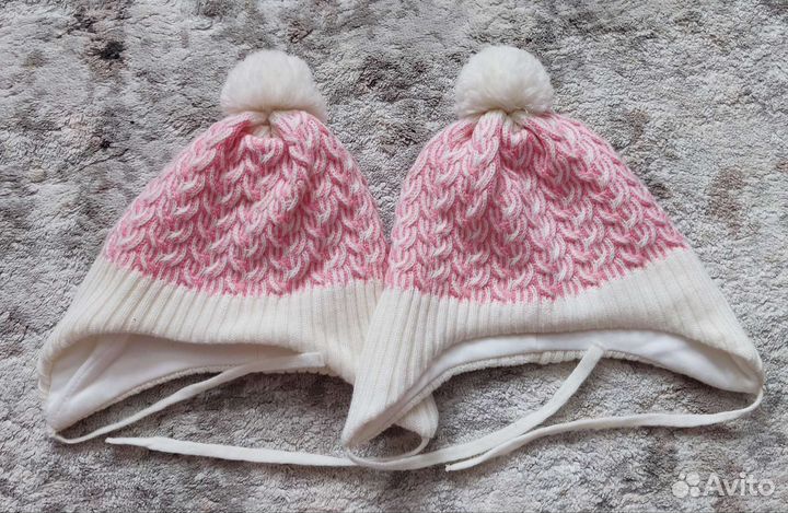 Шапки для девочек двойни, 50-52