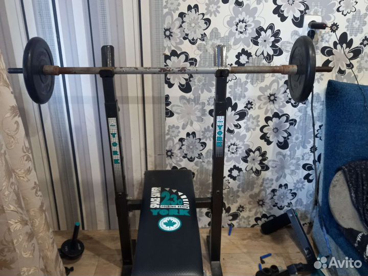 Скамья для жима лежа со штангой