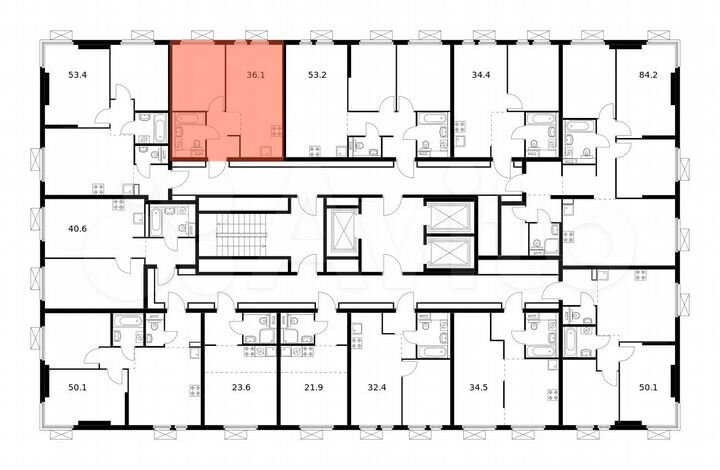 1-к. квартира, 36,1 м², 13/22 эт.