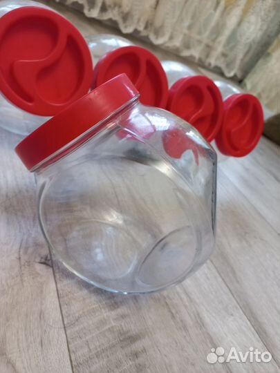 Набор стеклянных баночек для круп