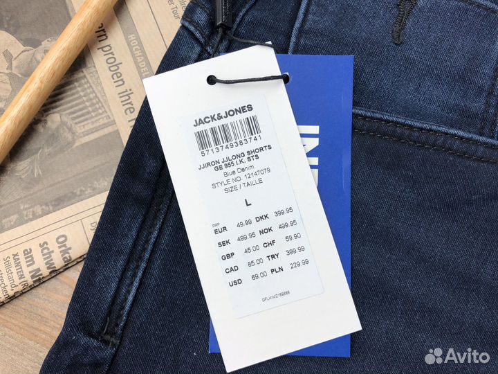 Джинсовые шорты мужские Jack&Jones