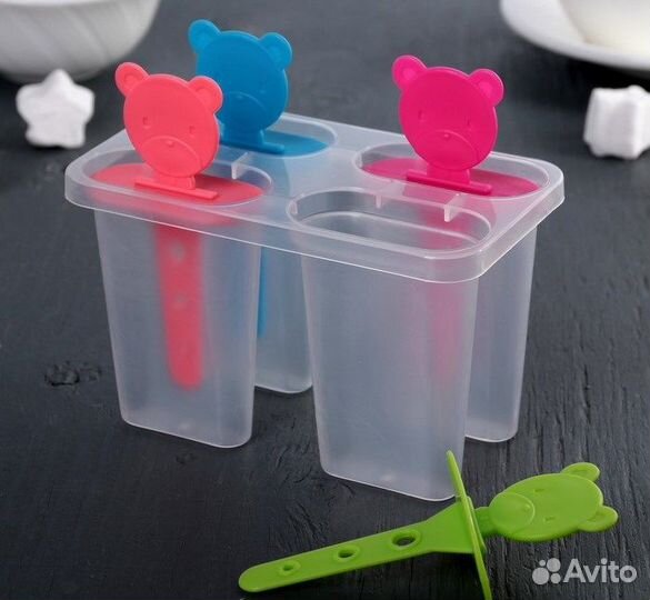 Форма для мороженого «Медвежонок» 4 ячейки