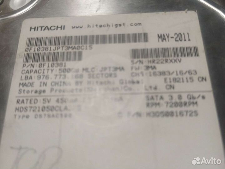 Жесткий диск hitachi