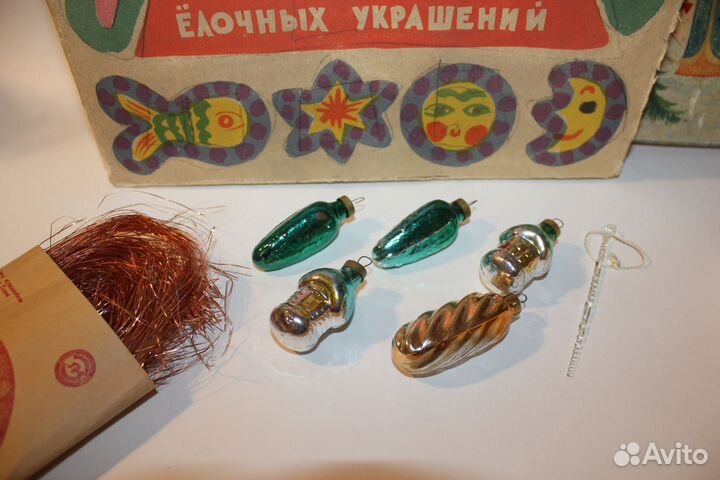 2 коробки ёлочных игрушек СССР
