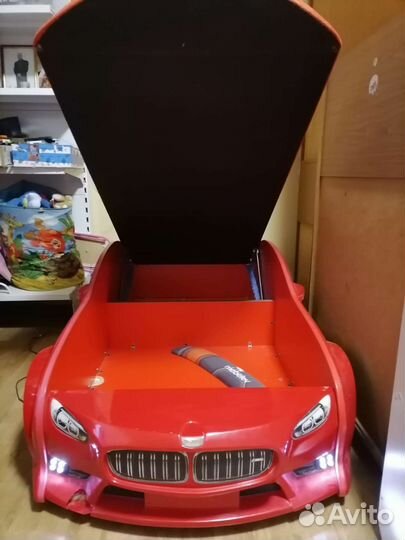 Детская кровать машина с матрасом