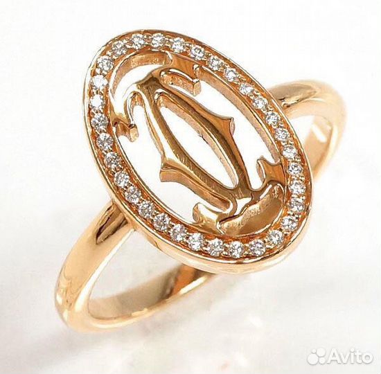 Золотое кольцо Cartier с бриллиантами 0.3 ct