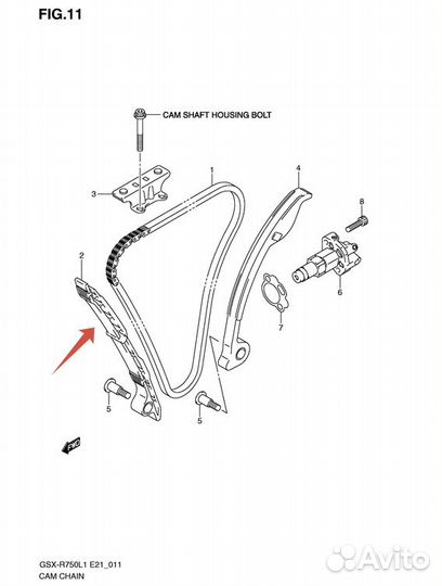 Suzuki Башмак цепи грм No.1 GSX-R600/750