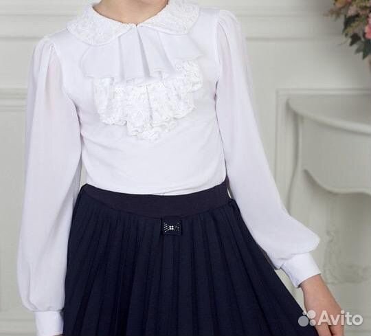 Блузка белая для девочек 146