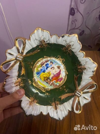 Конфетница Мадонна фарфор кобальт