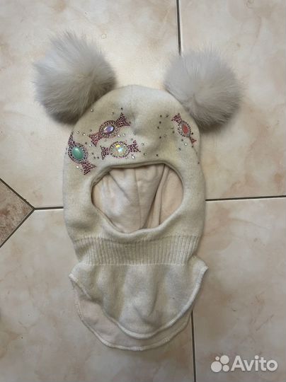 Балаклава / шапка-шлем (белая и коричневая)