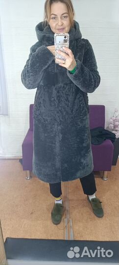 Шуба мутоновая с капюшоном 46 48