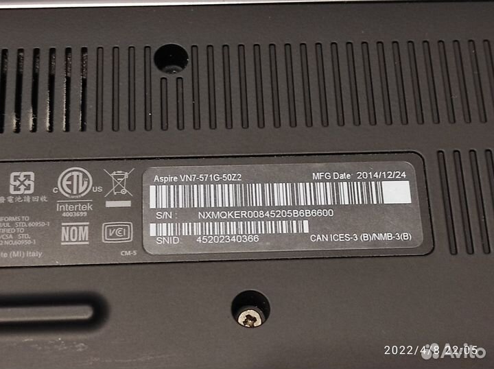 Ноутбук Acer Aspire VN7-571G-50Z2