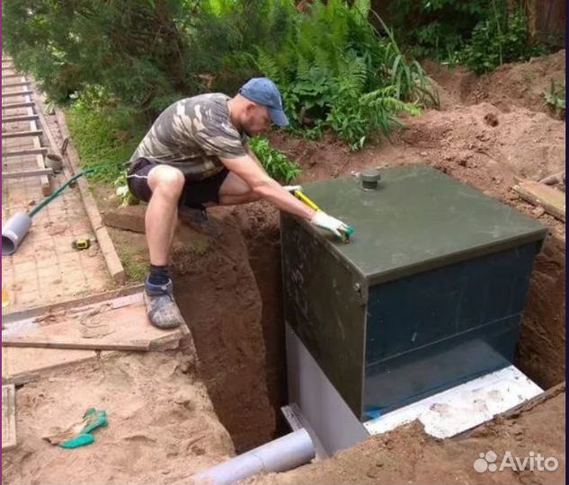 Септик без откачки под ключ + монтаж