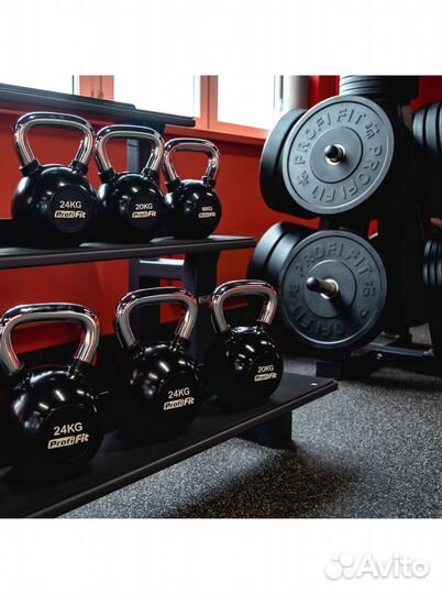 Гиря обрезиненная с хромированной ручкой profi-FIT