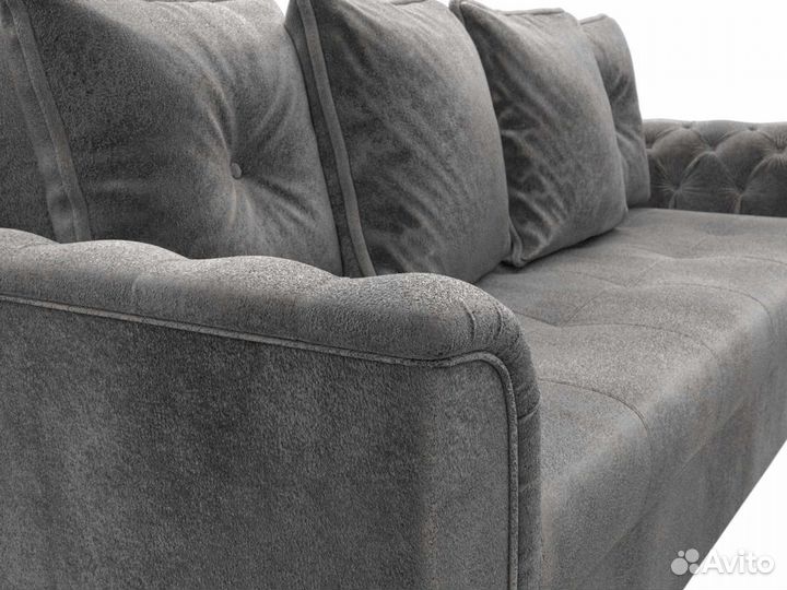 Диван-книжка Сиеста, велюр, tower 10 серый. Москва