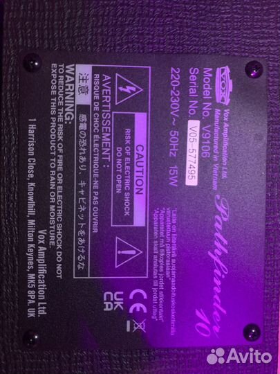 Комбоусилитель VOX pathfinder 10вт