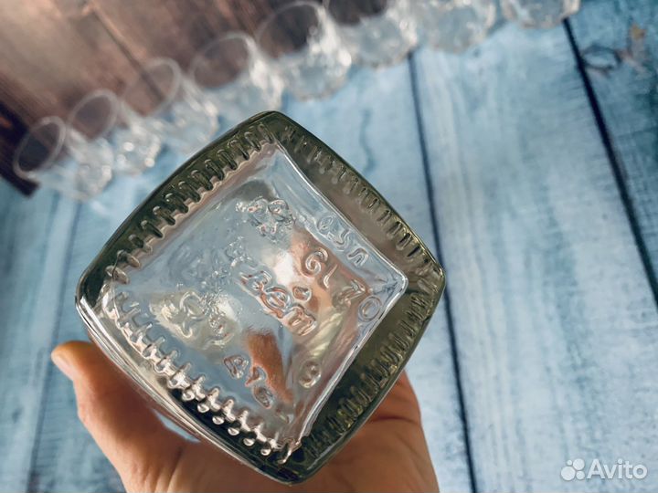 Графин штоф с пробкой и набор рюмок СССР