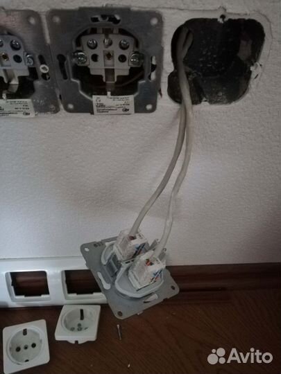 Монтаж интернет, телефонных розеток, обжим RJ45