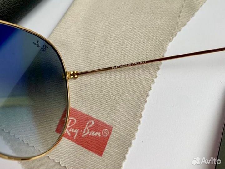 Очки ray ban aviator голубые