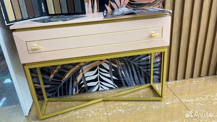 Консоль Тиффани Роза/золото