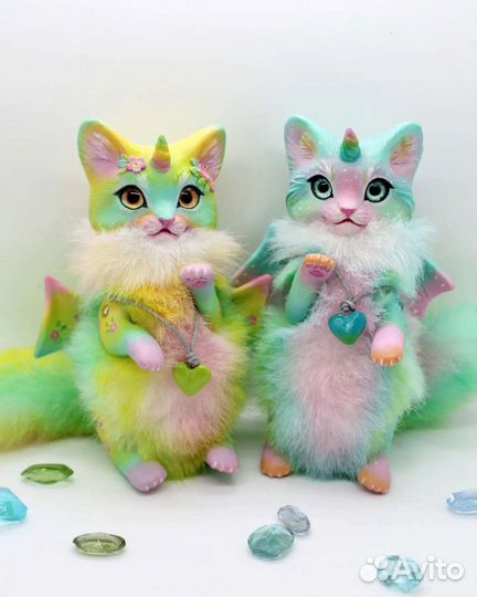 Котодракон игрушка коллекционная Ooak в наличии