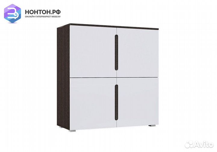 Тумба Ким белый глянец / венге