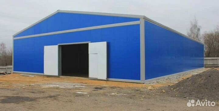 Ангар из сэндвич панелей