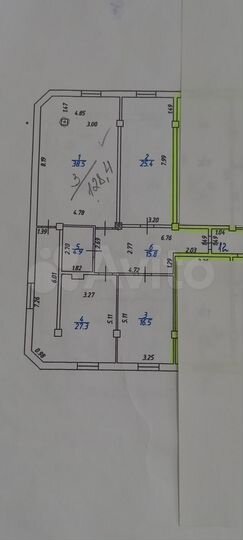 3-к. квартира, 128 м², 2/9 эт.