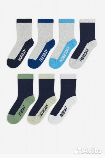 Hm носки детские, дни недели, 7 пар, 25/27