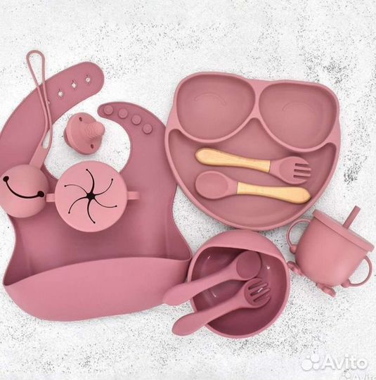 Детский набор для кормления силиконовый 15 в 1