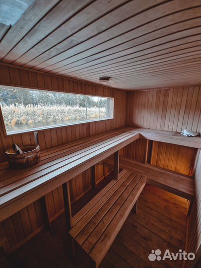 Баня на дровах на берегу