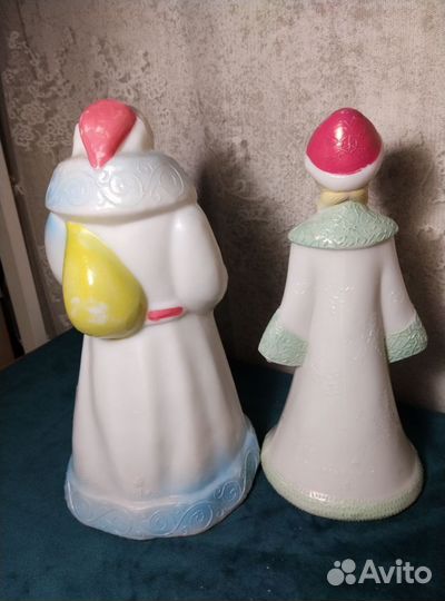 Дед мороз и снегурочка СССР пластик