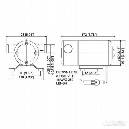 Центробежный водяной насос TMC 06203 12В 25л/мин под шланг