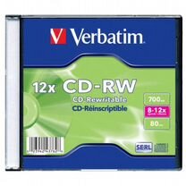 Диски Verbatim CD-RW (8-12x, 700Mb, Slim,1шт) 437