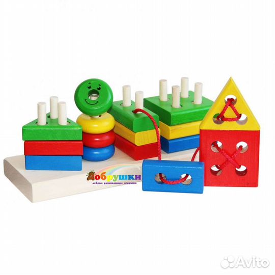 Развивающий деревянный конструктор Геометрик