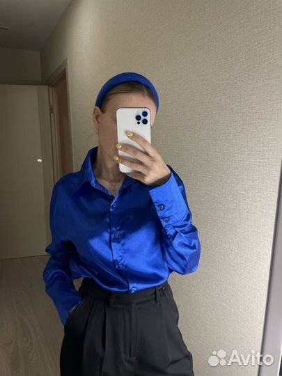 Рубашка синяя женская 42-44