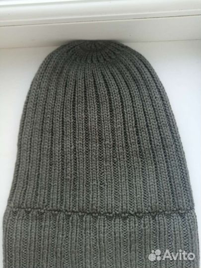 Мужская шапка хаки 100 итальянский меринос
