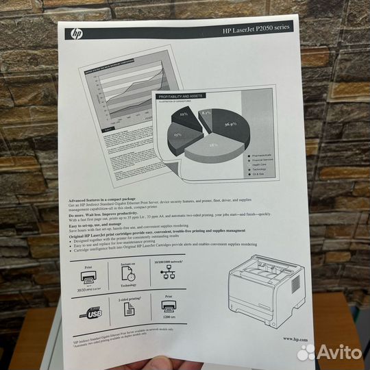 Принтер HP LaserJet P2055DN + Новый картридж