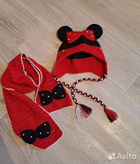 Комплект вязаная шапка, шарф