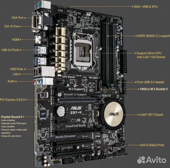 Материнская плата lga 1150 z97-k