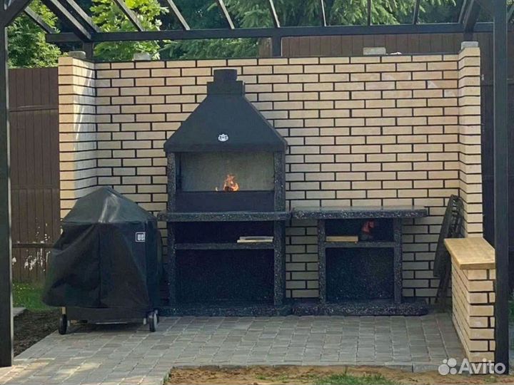 Модульный комплекс барбекю из натурального камня